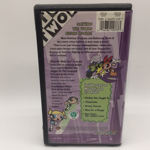 The Powerpuff Girls Monkey See Doggie Do VHS Video Animated Cartoon Network - Picture 3 of 8